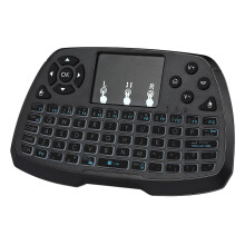 ametoys Backlit 2.4GHz Wireless Keyboard Touchpad Mouse Handheld Remote Control 4 Colors Backlight for Android TV BOX Smart TV PC Notebook,Black