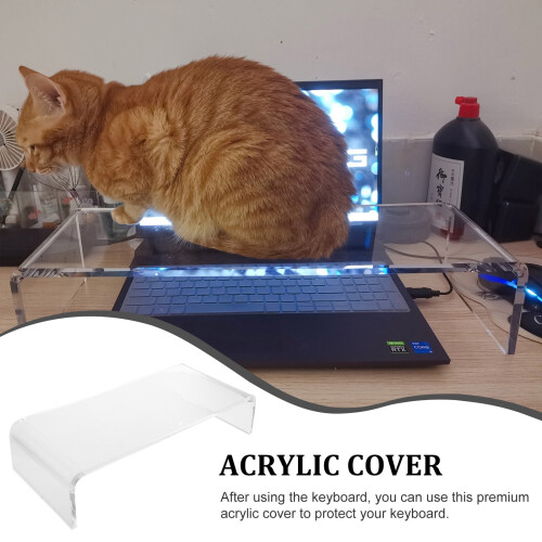 Capa de teclado em acrílico transparente, 45 x 20 x 10 cm 1