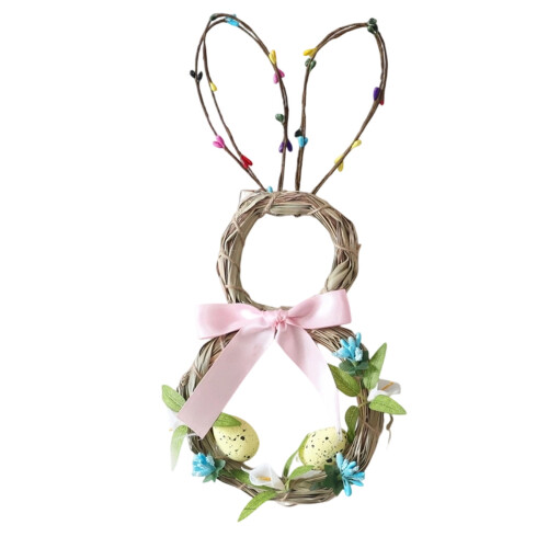 Easter bunny wreath with eggs and berries 12 inch