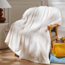 Flannel Fleece Throw Blanket Twin 60x80 in Ivory