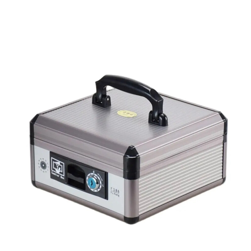 Portable Cash Register Safe Deposit Box Metal Double-Layer 9341593923088