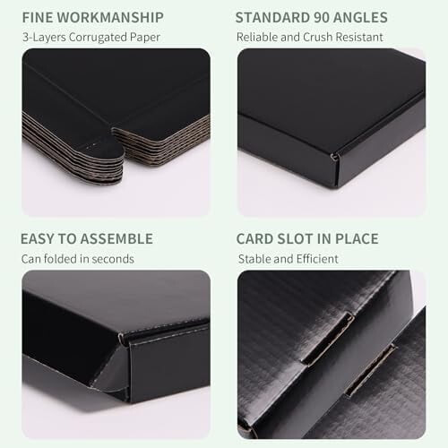 Caixas de envio pretas, 30,5 x 23 x 10 cm (12 x 9 x 4 polegadas), pacote com 40 unidades. 2