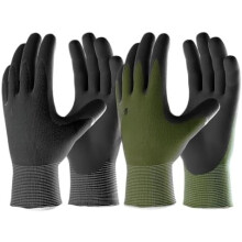 Breathable Rubber-Coated Gardening Gloves for Men, XL, Black & Green – 6 Pairs, Compatible with Weeding & Landscaping