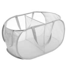 Foldable Clothes Hamper Dirty Laundry Basket with Thickened Mesh Net, Collapsible Carrier for Child's Room