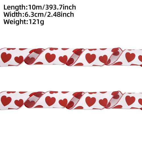 Valentinstag Herzmuster-Drahtband 25 m 2