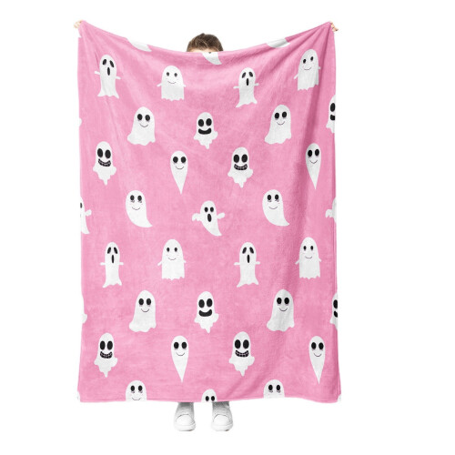 Roze Halloween-deken 100x130 cm 1
