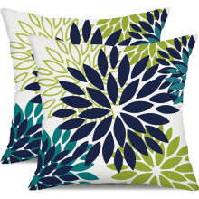 Kék-sárga virágmintás párnahuzatok 45x45 cm-es szett, 2 db-os szett