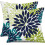 Fodere per cuscini floreali blu e gialle, set da 2 pezzi, 45x45 cm (18x18 pollici). 1