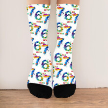 67 Socks for Children – Funny Six Seven Meme Design Kids Socks, Soft Stretchy Crew Socks for Boys & Girls, Cute Everyday Wear & Gift Idea