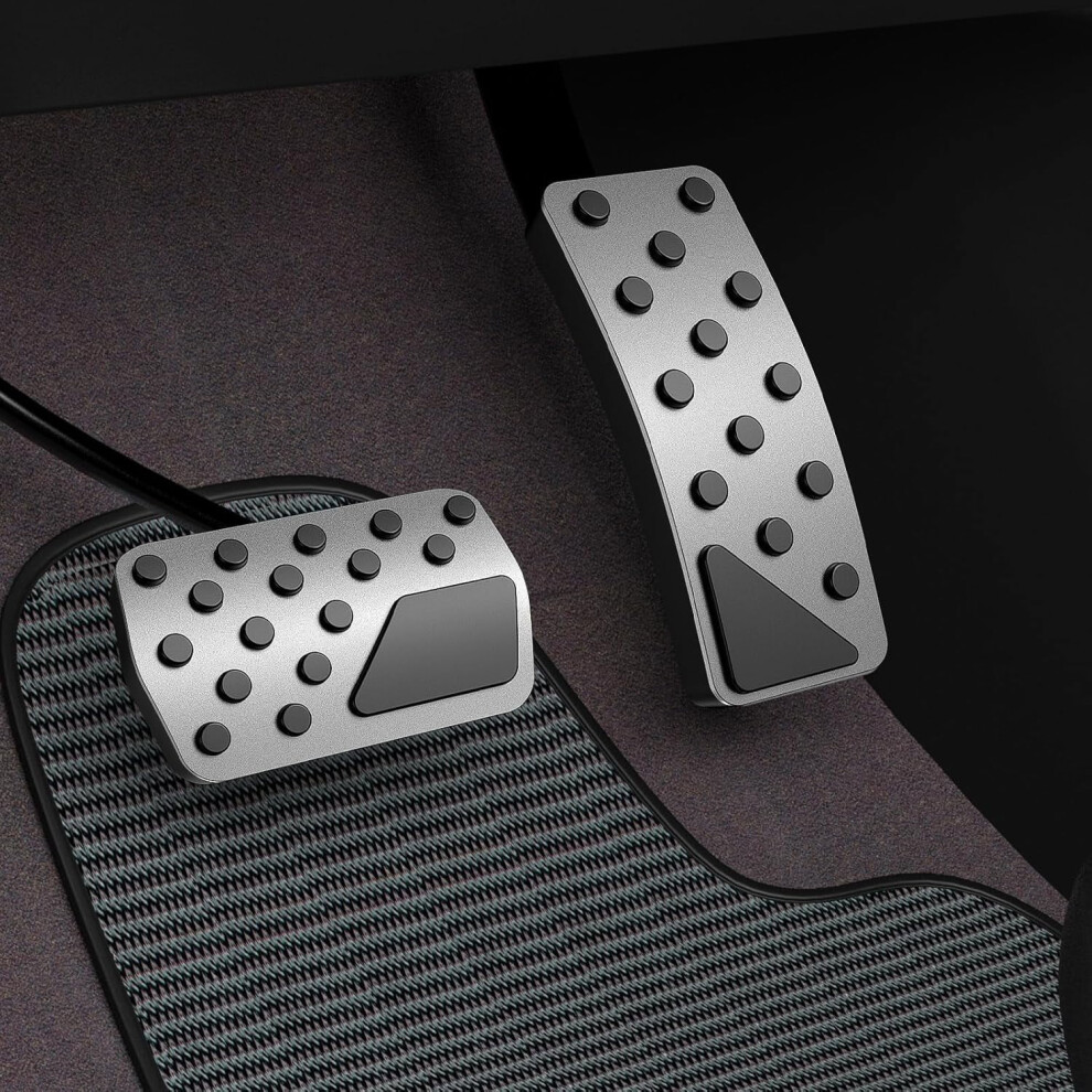 Aluminum Alloy Brake & Accelerator Pedal Covers For Jeep Grand Cherokee 2011Â2024, Dodge Durango 2011Â2025, No Drilling, 2Pcs, Silver 9159796058045
