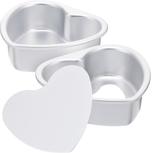 Conjunto de 2 Formas para Bolo, Assadeiras e Bandejas para Assar Biscoitos, Prateadas