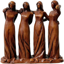 Sculpture des Quatre Sœurs – Figurines en résine peintes à la main, Statue d'Amies, Cadeau idéal pour Noël, Pâques ou un anniversaire ;