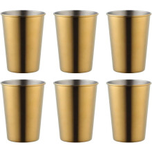 Lot de 6 gobelets réutilisables de 35 cl en acier inoxydable, empilables et incassables, écologiques, parfaits pour le camping, les voyages, la