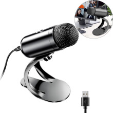 USB Microphone with Mute Button and Volume Control