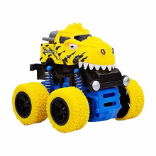Gelbe Monstertruck-Spielzeuge – Reibungsbetriebene Dinosaurier-Autos zum Schieben und Losfahren, Rückziehfahrzeuge für Kinder,