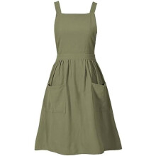 Damen-Schürzenkleid aus Baumwoll-Leinen-Mischgewebe mit Taschen