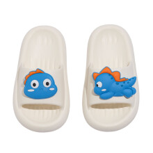 Boys Girls Slippers Summer Comfortable Cartoon Dinosaur Open Toe Non- Shoes Child Stylish Shower Flip Flops,Blue,5.5-6 Years