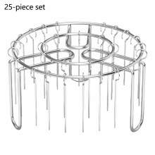 6.5" Round Stainless Steel Kebab Rack for Fryer Grill, Vertical Skewers, Compatible with Fryers