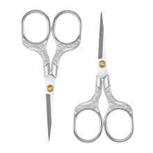 2Pcs compatible with Sharp Scissors, Two-Finger Handle, All-Purpose 5x2.36x0.2 in, Silver, Ideal for Sewing, Crafts & DIY