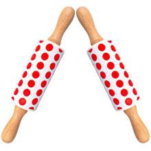 Rolling Pin Red 2Pcs 9.25x1.65in