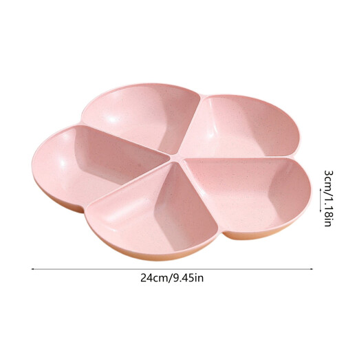 Ροζ Δίσκος Σερβιρίσματος με 6 Θέσεις 24cm 2