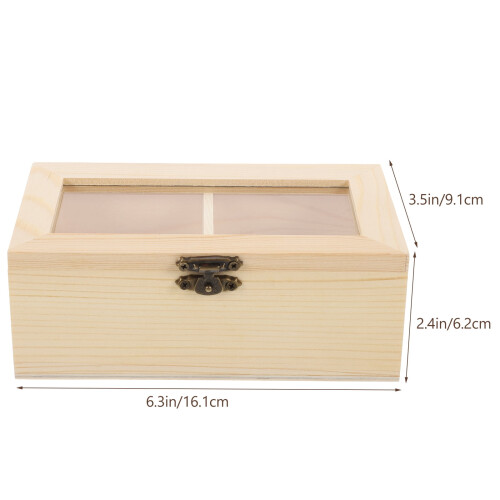 Porte-sachets de thé en bois beige à 2 compartiments 1