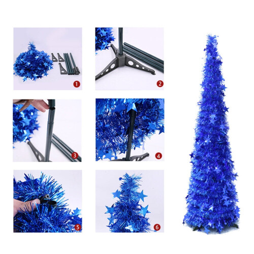 Christmas Tree Folding Blue 1.2m 2