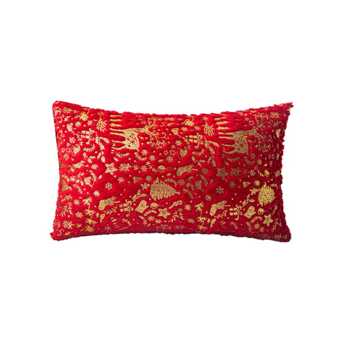 Capa de almofada de Natal 30x50cm com detalhes em dourado 1