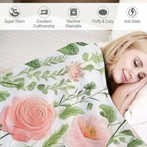 Blommig flanellfilt – Mjuk och multifunktionell 2