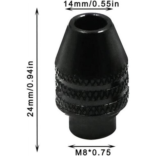 Keyless 3-piece chuck adapter for Dremel grinders, 1