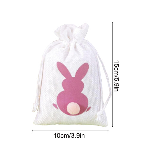 Polyester påskegodteripose rosa 15x10cm 2