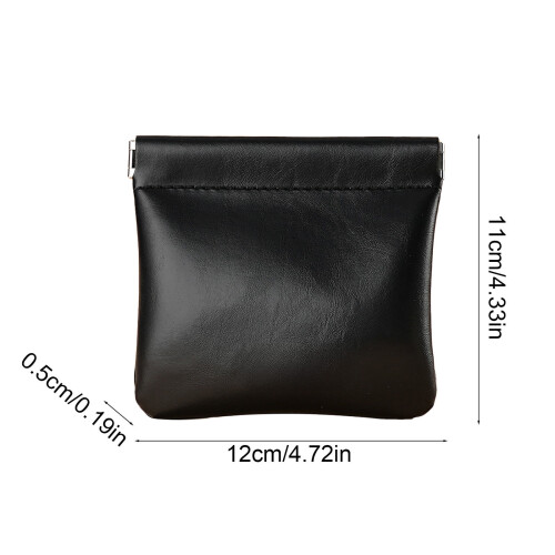 Porta-moedas em couro PU com fecho automático – 12x11cm 2