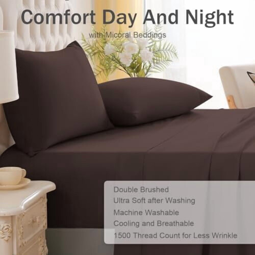 Ensemble de draps en microfibre pour lit simple – Gris foncé, 3 pièces 2