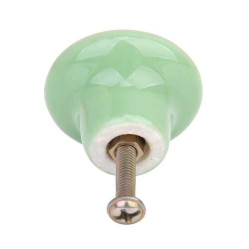 Green Ceramic Drawer Knobs 5-Pack 1