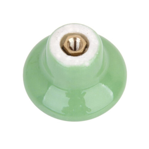 5 Pcs Round Door Knob Ceramic Pull Handle Bronze Cabinet Handles Solid Child Green 2