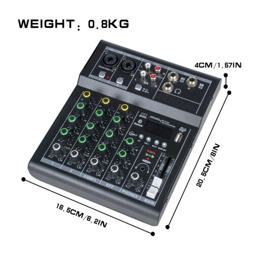 Επαγγελματικός ψηφιακός μίκτης DJ Console4Channel με θύρα USB, υποστηρίζει αναπαραγωγή 1