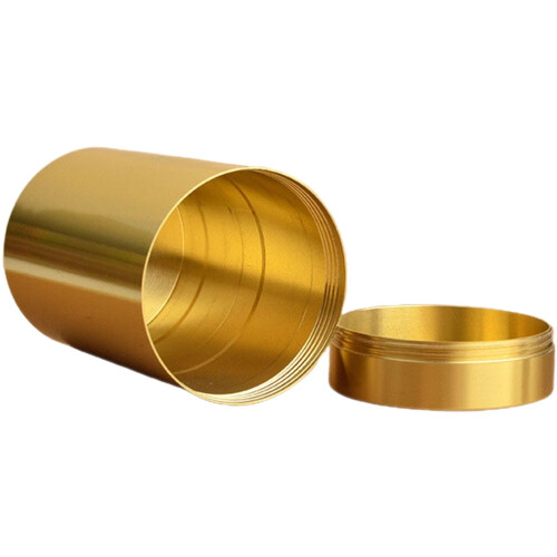 OUNONA runde Teedose mit Deckel, goldfarben 2