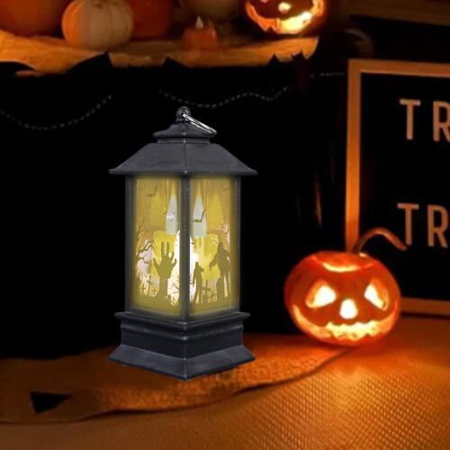 Διακόσμηση με LED φαναριού για το Halloween: Vintage σχέδια με κερί, νεκροκεφαλή και 2