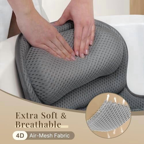 Pernă de baie cu material Air-Mesh și ventuze 2