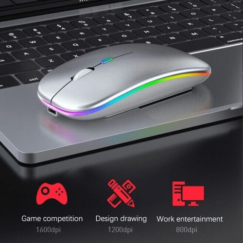 Mouse wireless Bluetooth e ricaricabile a 2,4 GHz 1