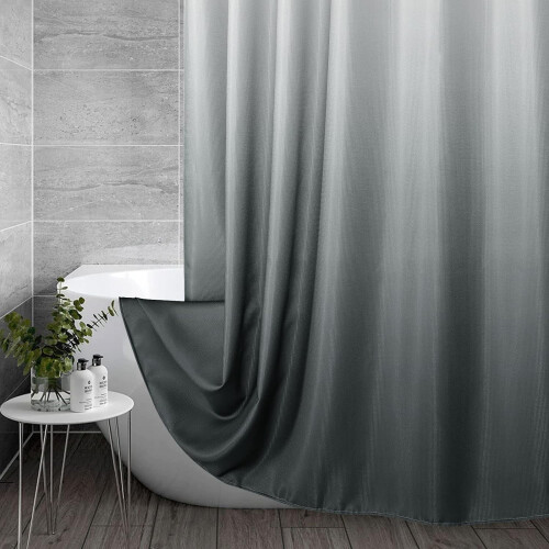 Ensemble rideau de douche gris ombré 72x84, texture gaufrée 1