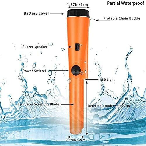 Metal Detector Pinpointer LED 9V Battery Waterproof 2