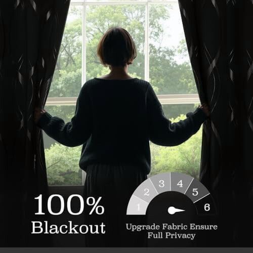 Blackout Curtain Panels 52x84in, Microfiber with Silver 2