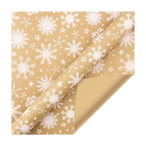 Vitt julpapper i kraftpapper 100x44cm 1