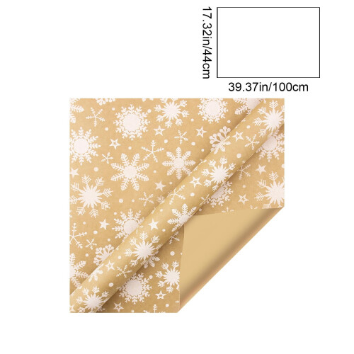 Vitt julpapper i kraftpapper 100x44cm 2