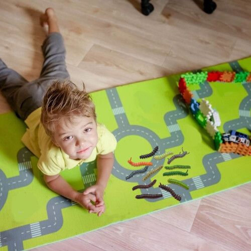 Plastic Caterpillar Simulation Caterpillars PVC 22Pack 2.4X0.4X0.4In 2