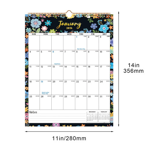 Wall Calendar 2026-2027 with Holidays Thick Paper 2
