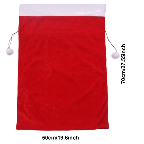 Weihnachtsgeschenktasche aus Samt mit rotem Weihnachtsmannmuster 2