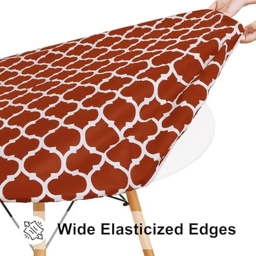 Round Elastic Tablecloth, Waterproof Vinyl with Flannel 2