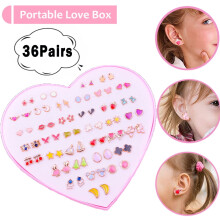 Colorful Animal Earrings Set, Hypoallergenic Stud Earrings, 36 Pack